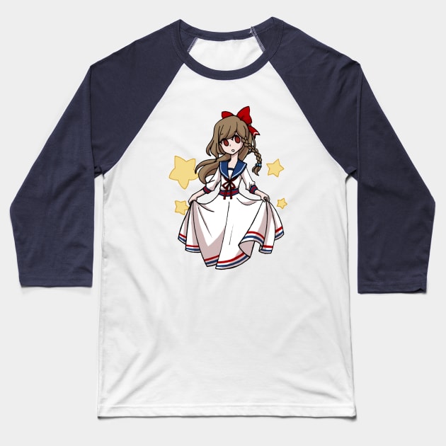 Sailor Girl in Dress Baseball T-Shirt by TonTomDesignz